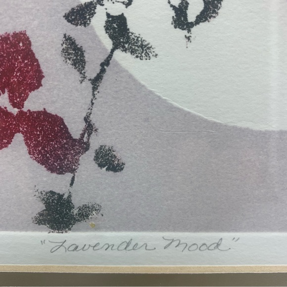 Vintage Asian Themed Framed, Signed, Numbered Print “Lavender Mood” - Picture 6 of 10